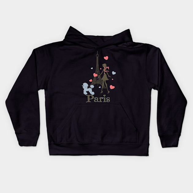 Paris Girl Kids Hoodie by AlondraHanley